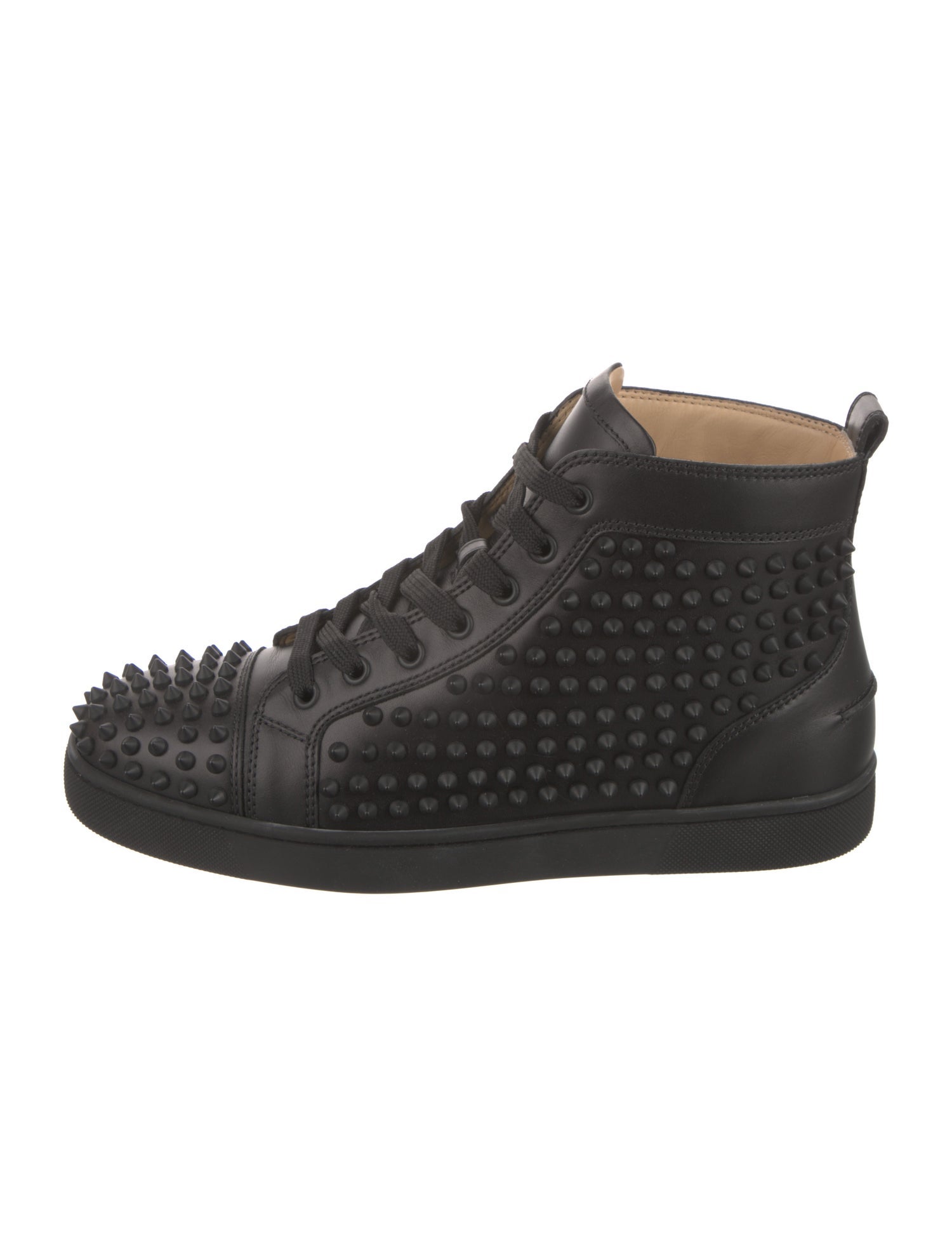 Christian Louboutin Spike Accents Leather Sneakers