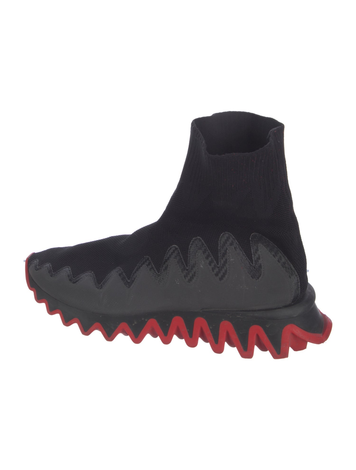 Christian Louboutin Leather Trim Embellishment Sock Sneakers