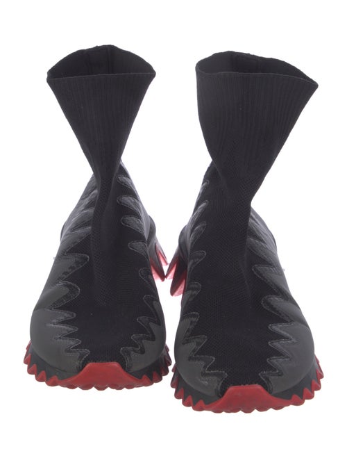 Christian Louboutin Leather Trim Embellishment Sock Sneakers