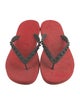 Christian Louboutin Spike Accents Rubber Flip Flops