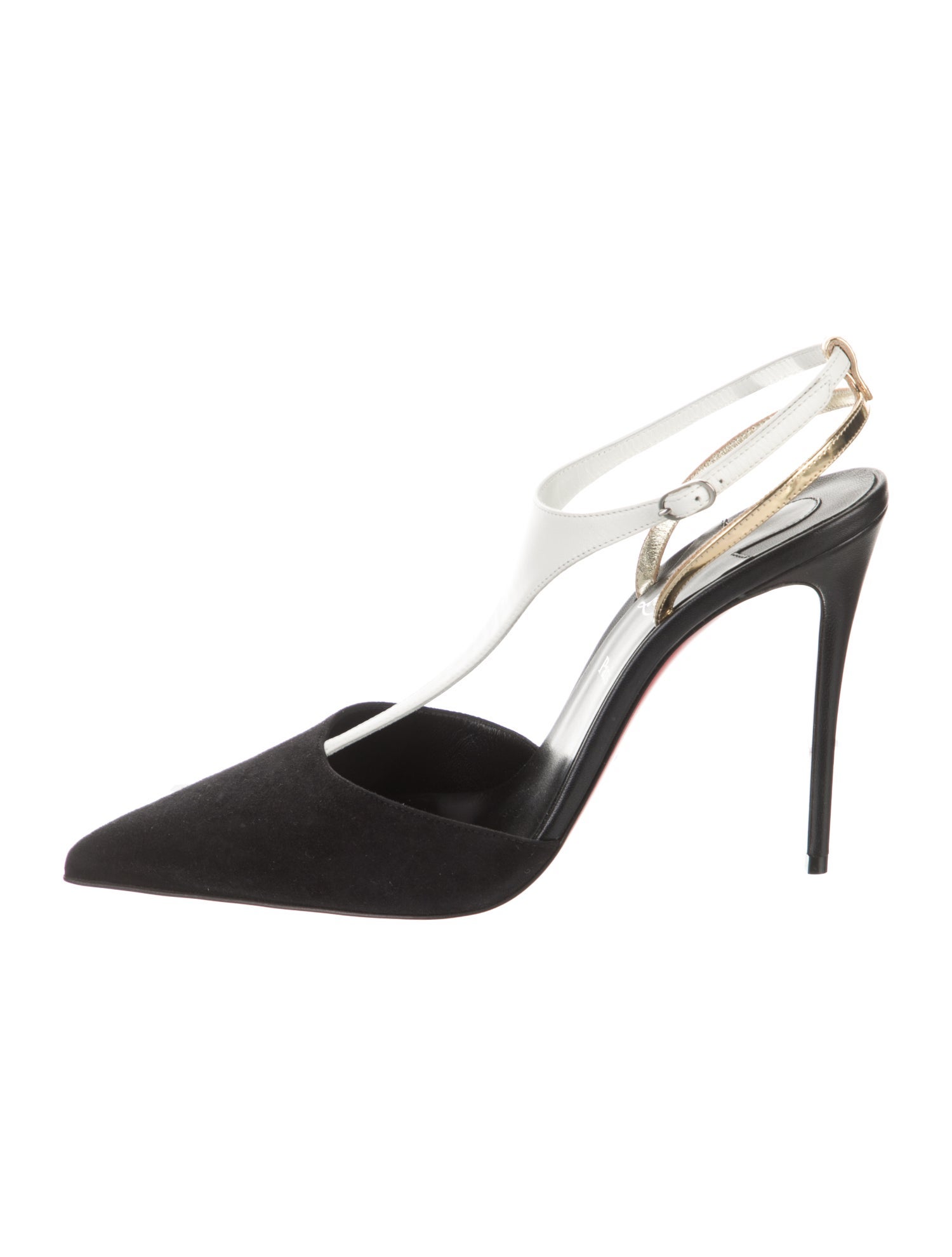 Christian Louboutin Suede Cutout Accent Slingback Pumps