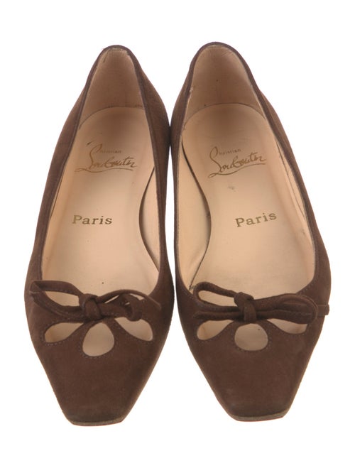 Christian Louboutin Suede Bow Accents Ballet Flats