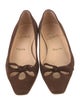 Christian Louboutin Suede Bow Accents Ballet Flats