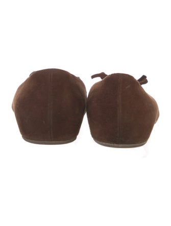 Christian Louboutin Suede Bow Accents Ballet Flats