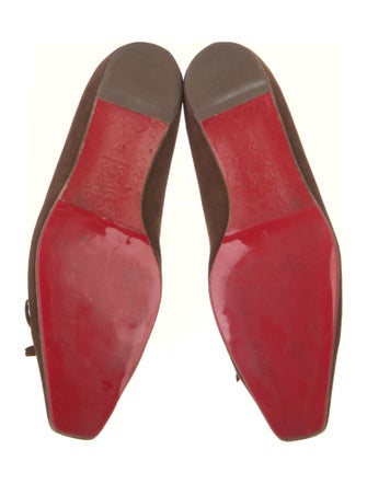 Christian Louboutin Suede Bow Accents Ballet Flats