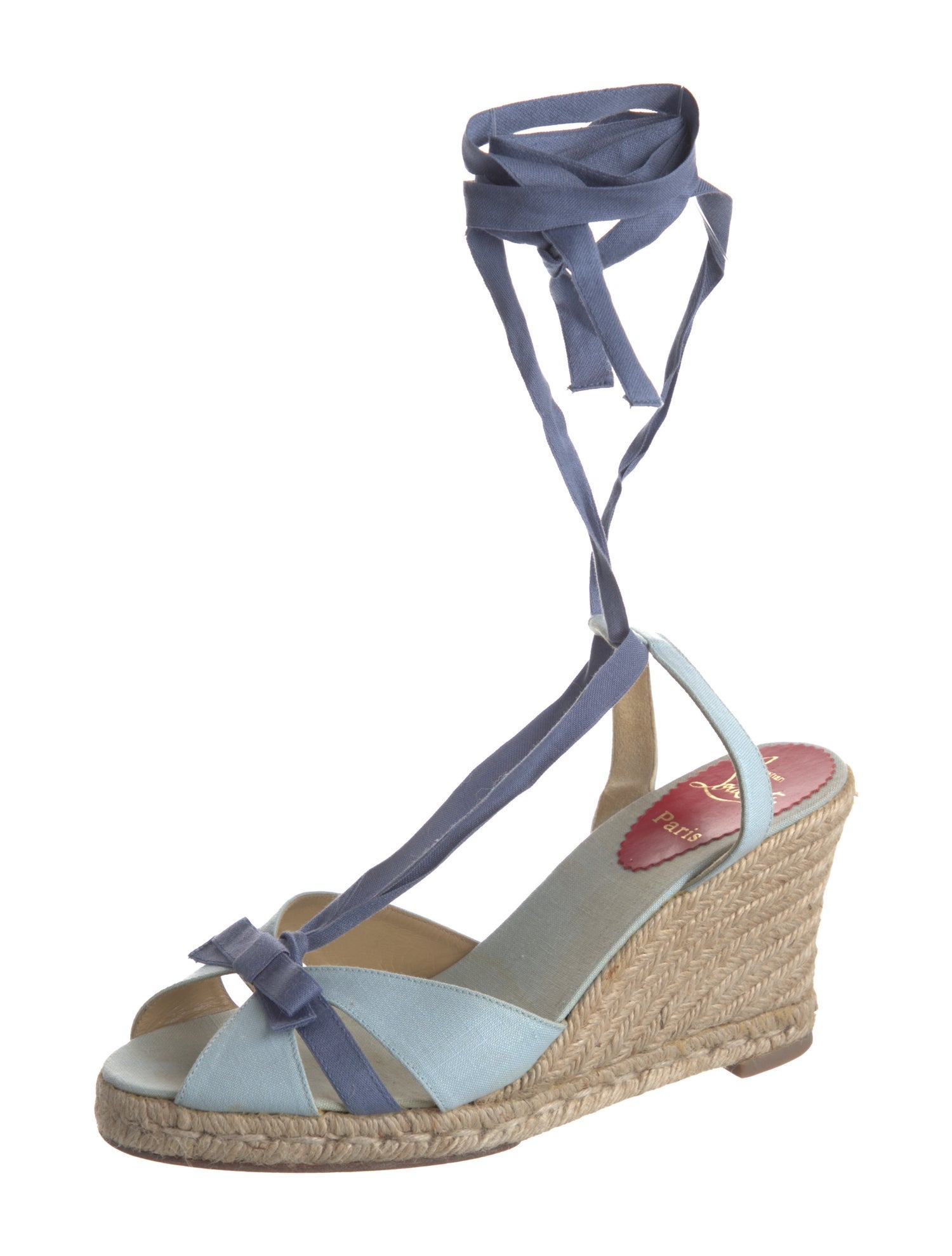 Christian Louboutin Canvas Colorblock Pattern Espadrilles