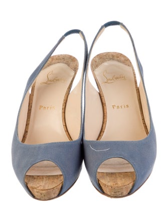 Christian Louboutin Canvas Slingback Pumps