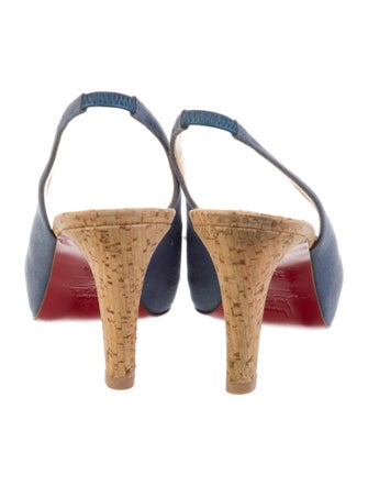 Christian Louboutin Canvas Slingback Pumps