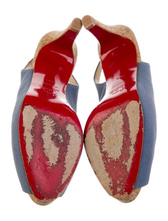 Christian Louboutin Canvas Slingback Pumps
