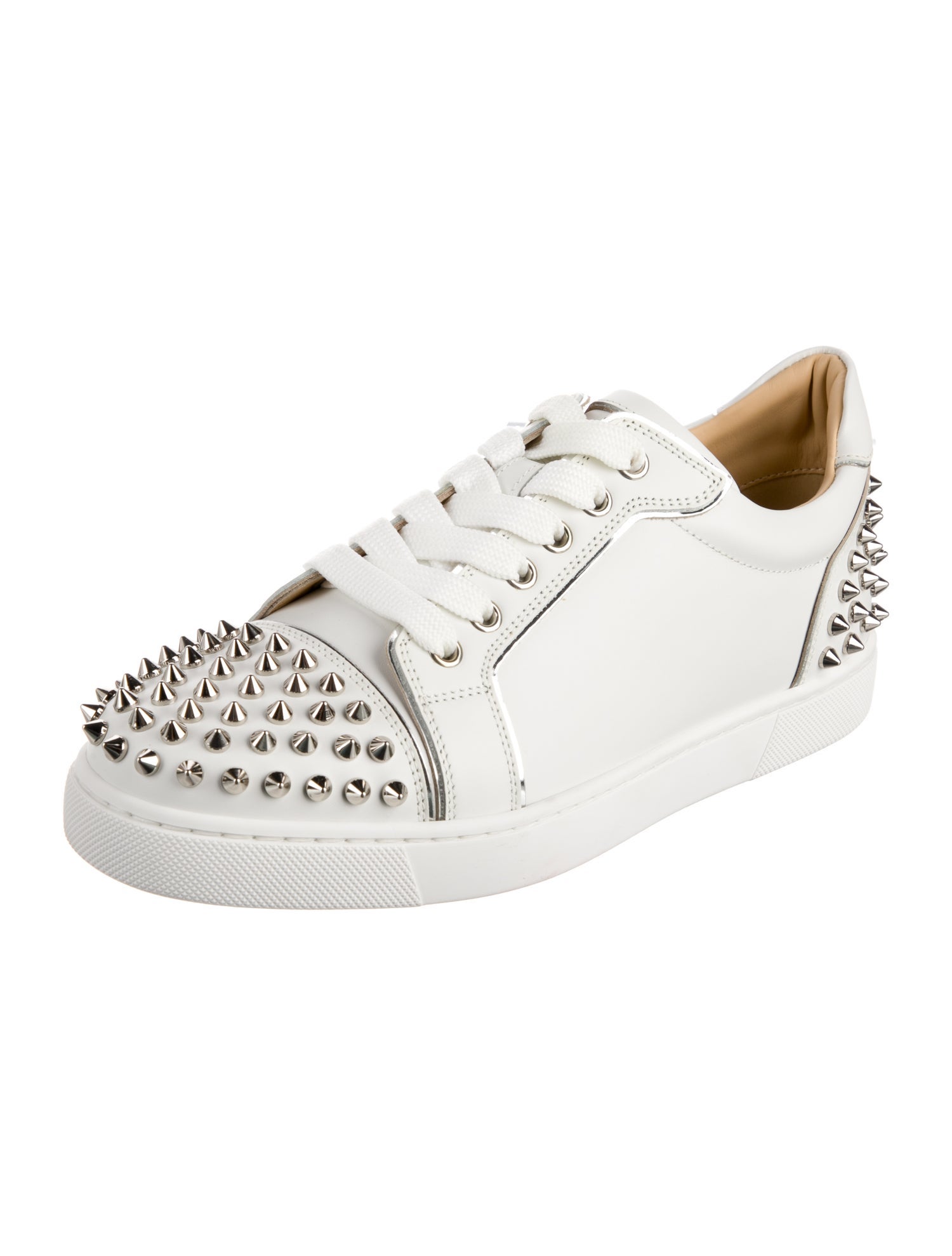 Christian Louboutin Spike Accents Leather Sneakers
