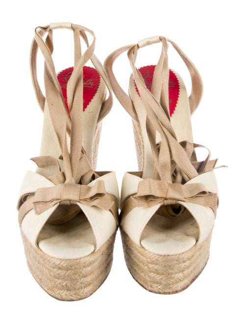 Christian Louboutin Canvas Bow Accents Espadrilles