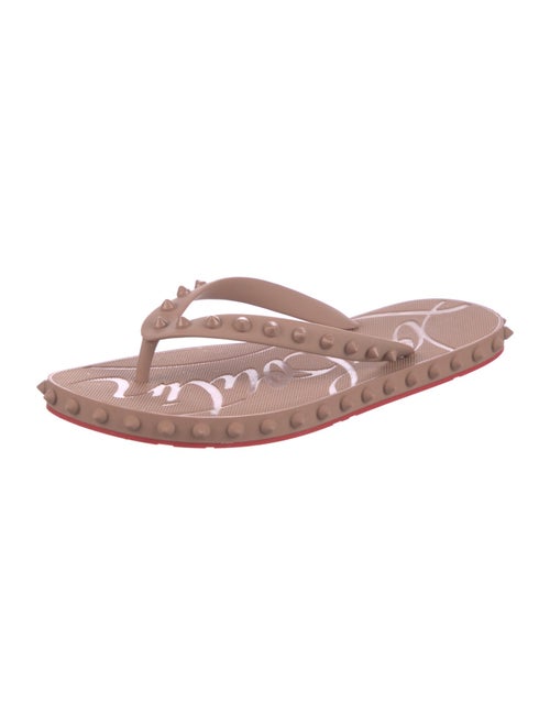 Christian Louboutin Spike Accents Rubber Flip Flops