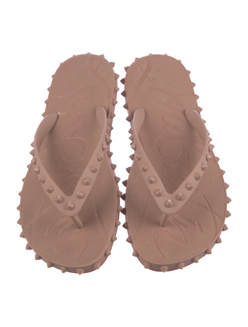 Christian Louboutin Spike Accents Rubber Flip Flops