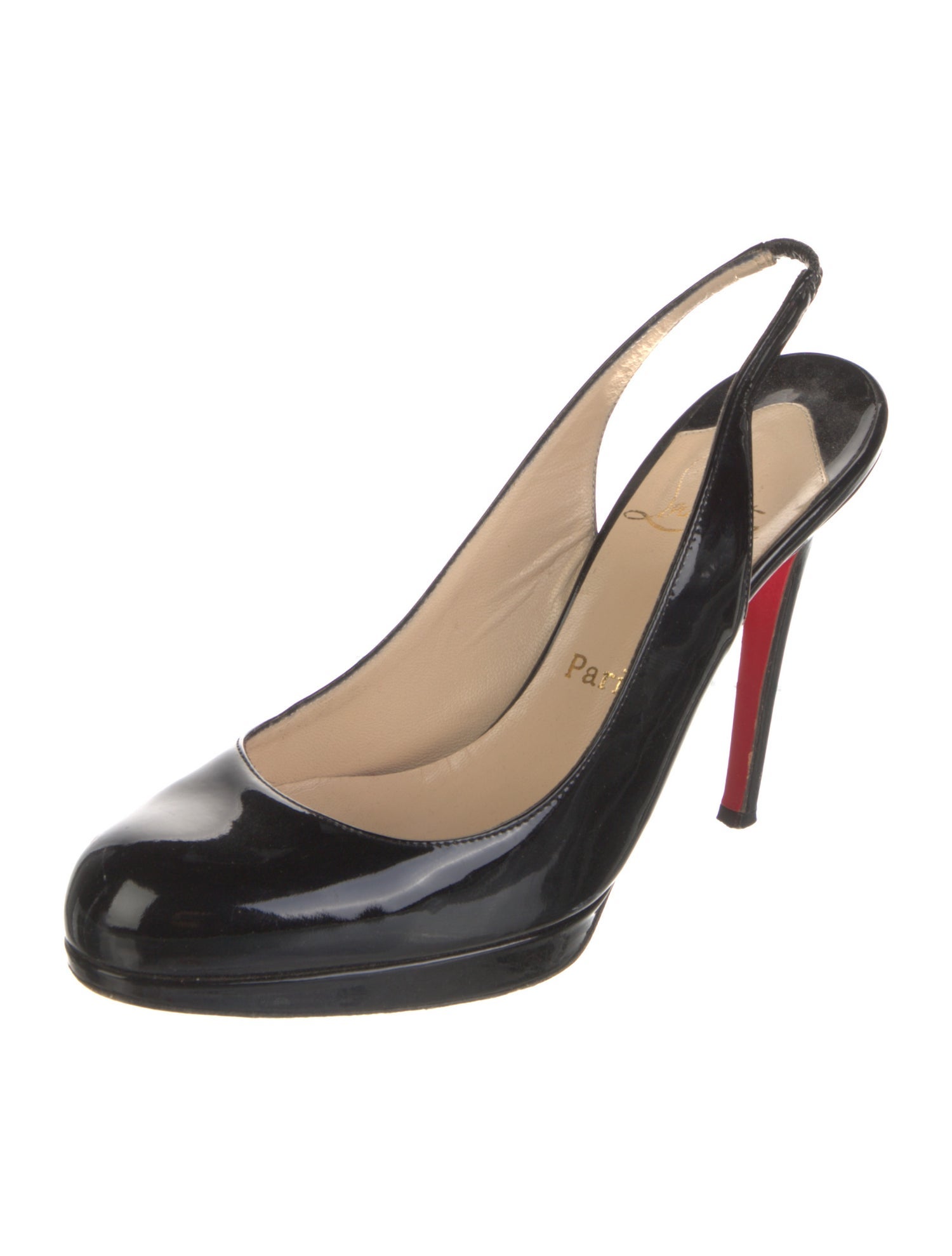 Christian Louboutin Patent Leather Slingback Pumps