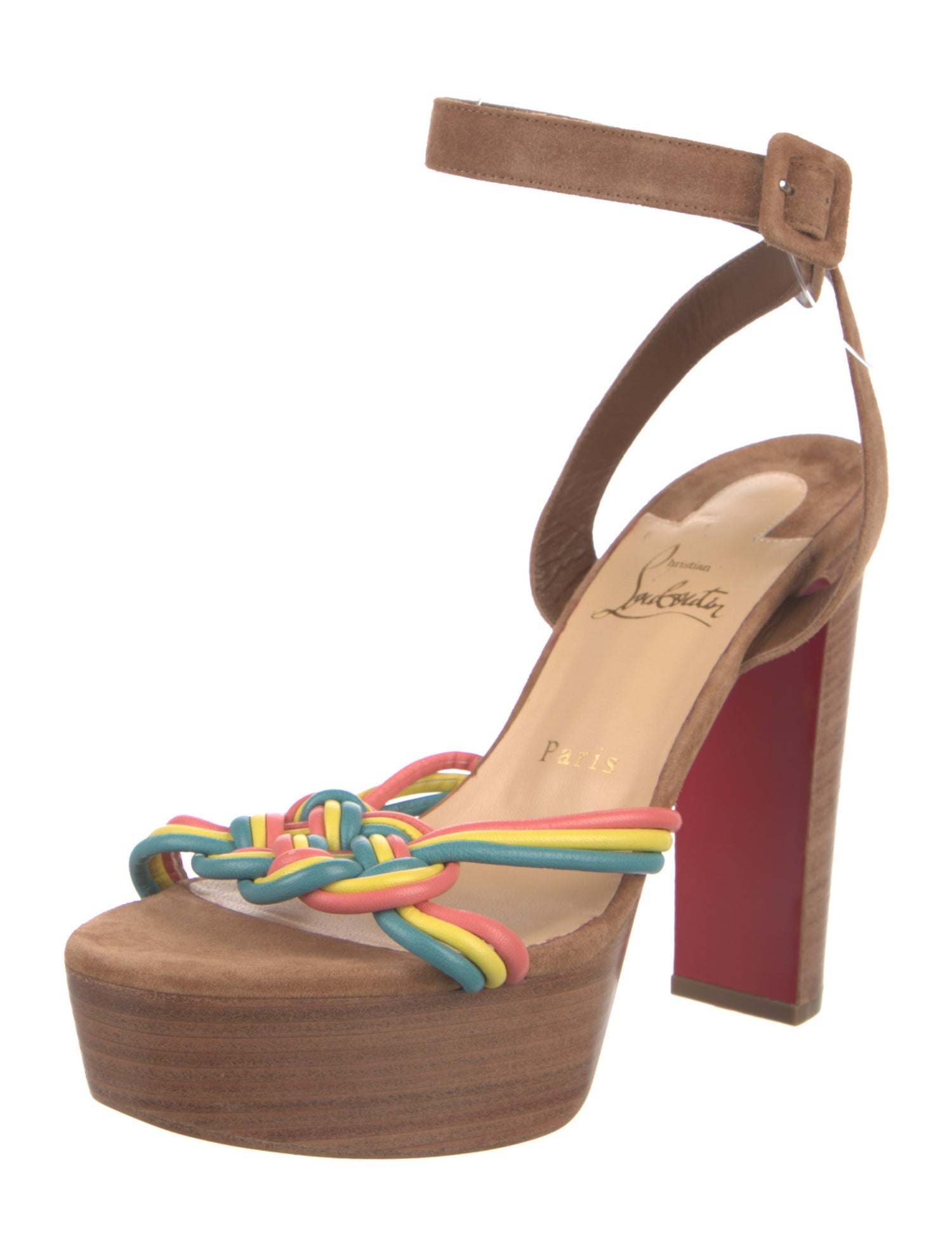 Christian Louboutin Suede Striped Sandals