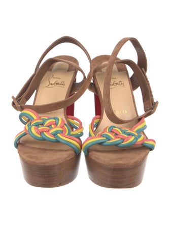Christian Louboutin Suede Striped Sandals