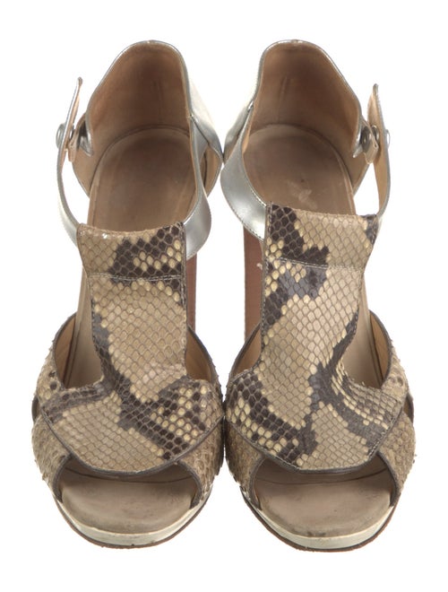 Christian Louboutin Snakeskin Animal Print Slingback Sandals