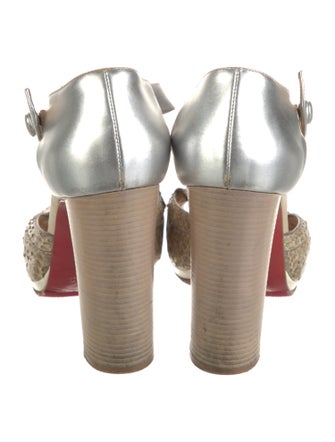 Christian Louboutin Snakeskin Animal Print Slingback Sandals