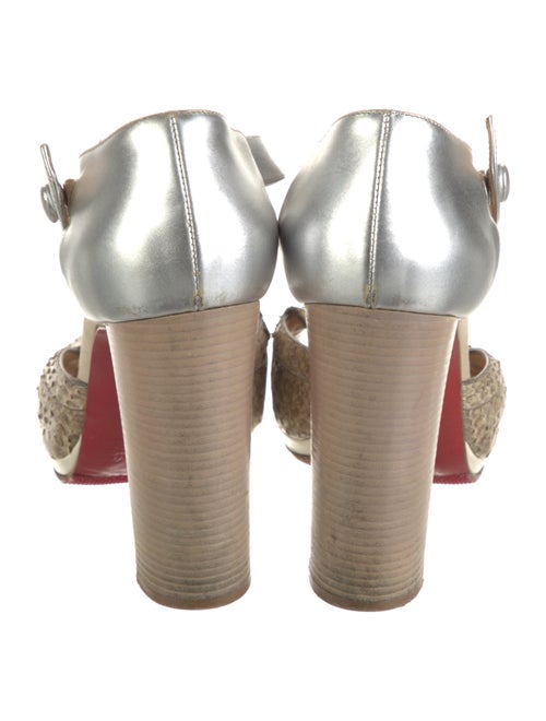 Christian Louboutin Snakeskin Animal Print Slingback Sandals