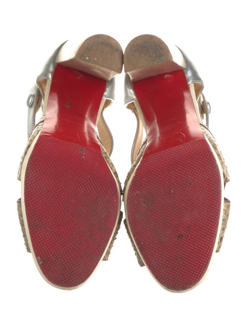 Christian Louboutin Snakeskin Animal Print Slingback Sandals