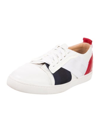 Christian Louboutin Leather Colorblock Pattern Sneakers