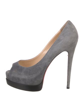Christian Louboutin Suede Colorblock Pattern Pumps