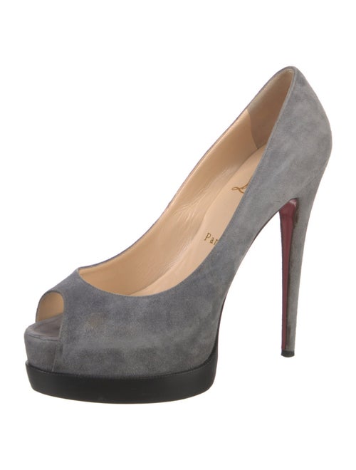 Christian Louboutin Suede Colorblock Pattern Pumps