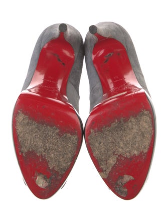 Christian Louboutin Suede Colorblock Pattern Pumps