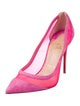 Christian Louboutin Suede Mesh Accents Pumps