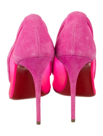 Christian Louboutin Suede Mesh Accents Pumps