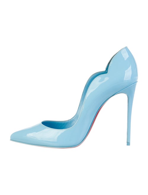 Christian Louboutin Patent Leather Scalloped Accent Pumps