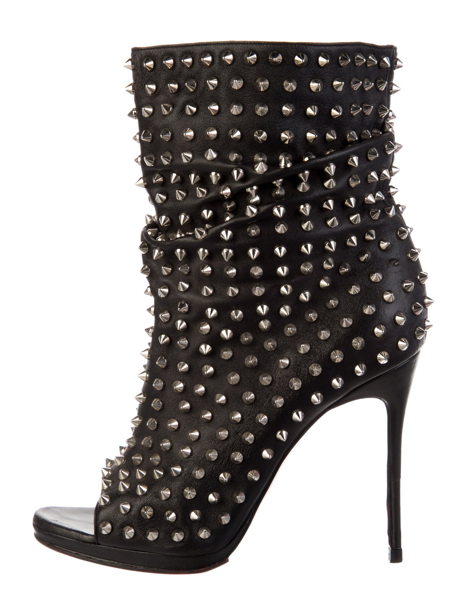 Christian Louboutin Spike Accents Leather Gladiator Sandals