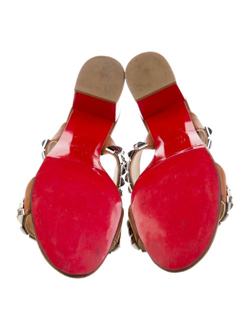 Christian Louboutin Rockstud Accents Leather Slides
