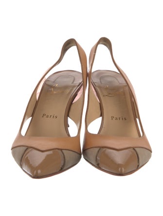 Christian Louboutin Leather Colorblock Pattern Slingback Pumps