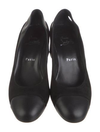 Christian Louboutin Suede Cutout Accent Pumps