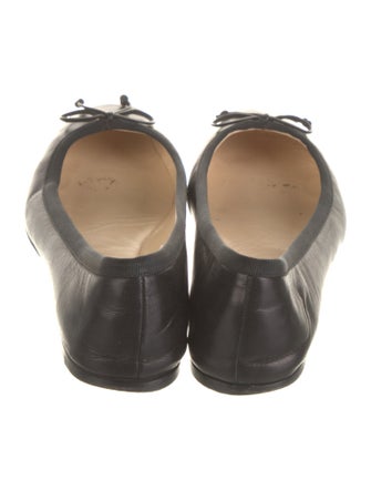 Christian Louboutin Leather Bow Accents Ballet Flats