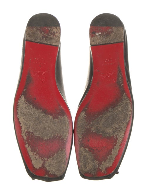 Christian Louboutin Leather Bow Accents Ballet Flats