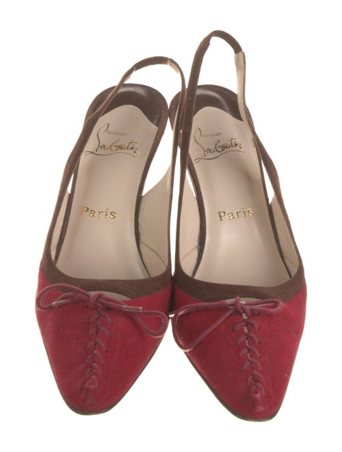 Christian Louboutin Satin Colorblock Pattern Slingback Pumps