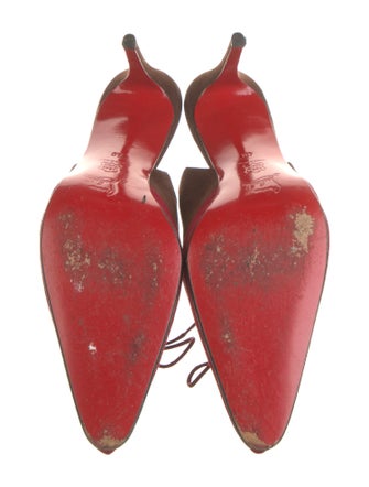 Christian Louboutin Satin Colorblock Pattern Slingback Pumps