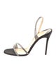 Christian Louboutin Satin Crystal Embellishments Slingback Sandals