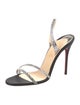 Christian Louboutin Satin Crystal Embellishments Slingback Sandals