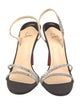 Christian Louboutin Satin Crystal Embellishments Slingback Sandals