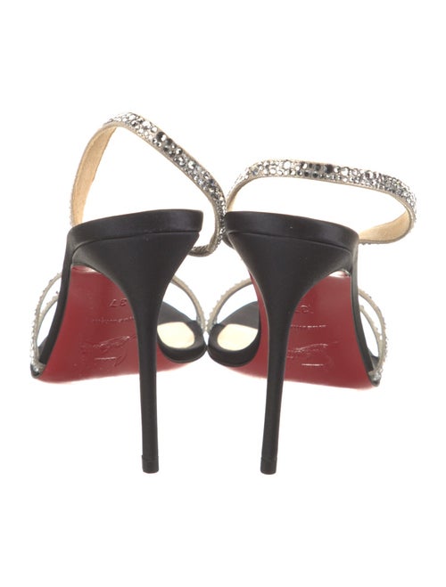 Christian Louboutin Satin Crystal Embellishments Slingback Sandals