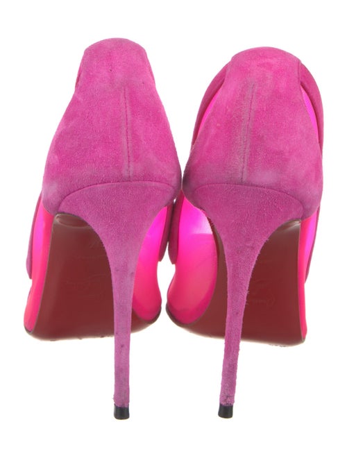 Christian Louboutin Suede Mesh Accents Pumps