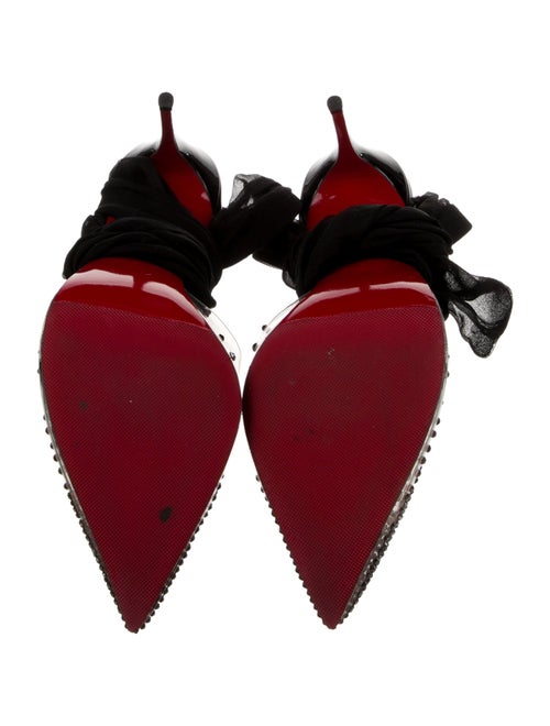 Christian Louboutin PVC Crystal Embellishments Slingback Pumps