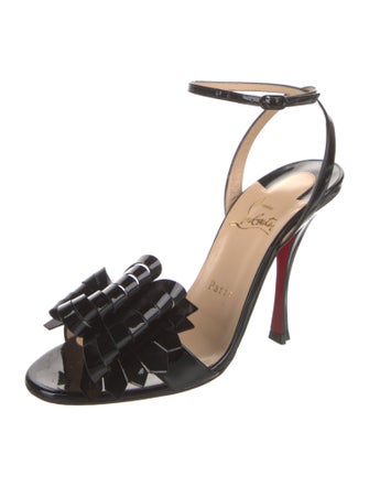 Christian Louboutin Patent Leather Bow Accents Sandals