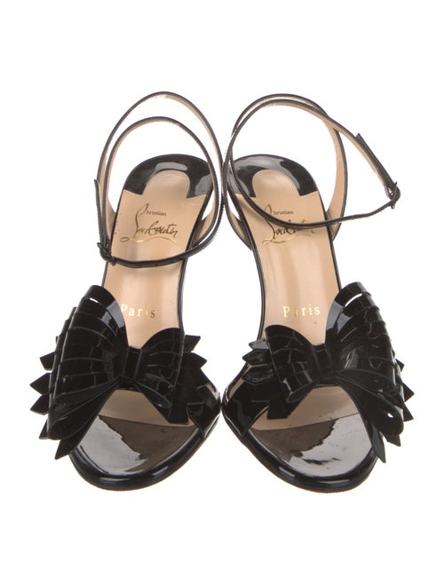 Christian Louboutin Patent Leather Bow Accents Sandals