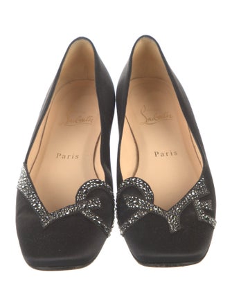 Christian Louboutin Satin Crystal Embellishments Flats