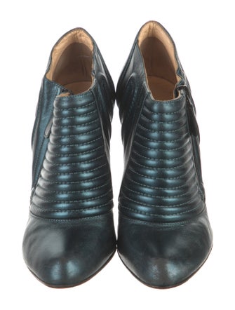 Christian Louboutin Leather Colorblock Pattern Moto Boots