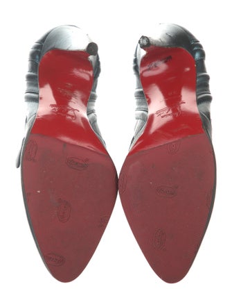 Christian Louboutin Leather Colorblock Pattern Moto Boots